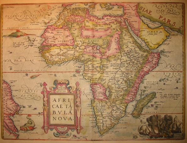 Ortelius Abraham (1528-1598) Africae tabula nova 1603 Anversa, Jean Baptiste Vrients